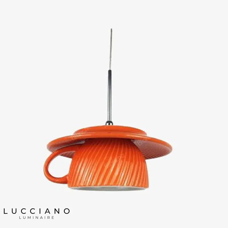 Vintage colored ceramic LED pendant light