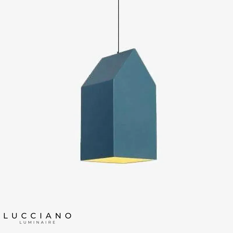 Designer LED pendant light with colourful shade