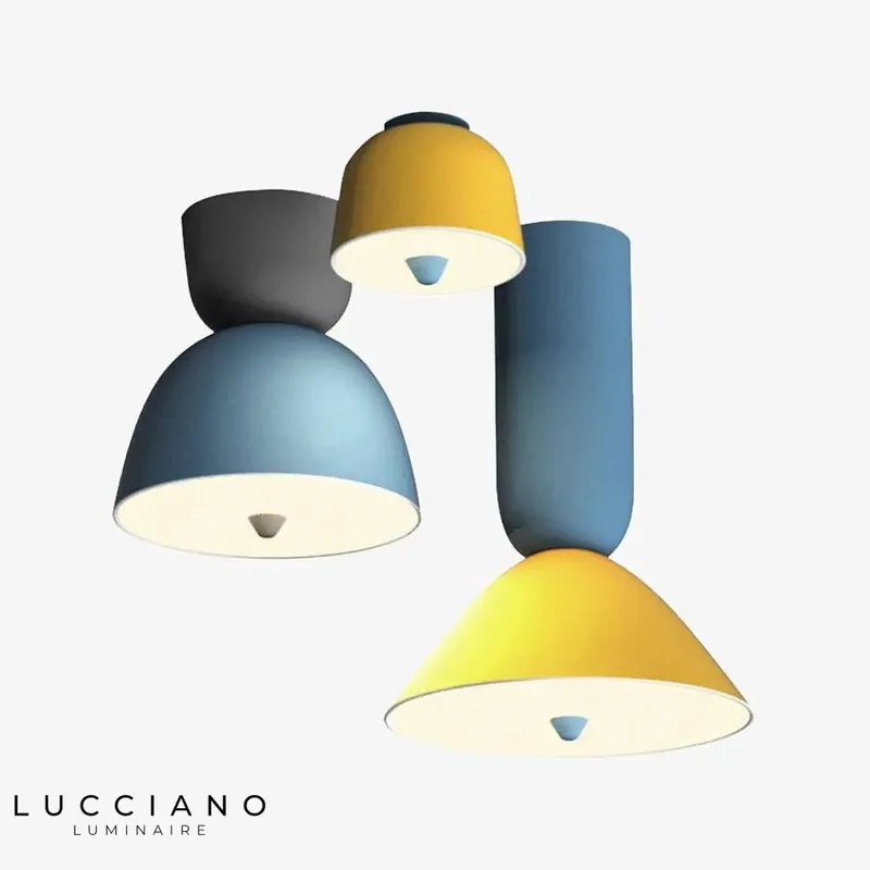 Modern metallic yellow LED pendant light
