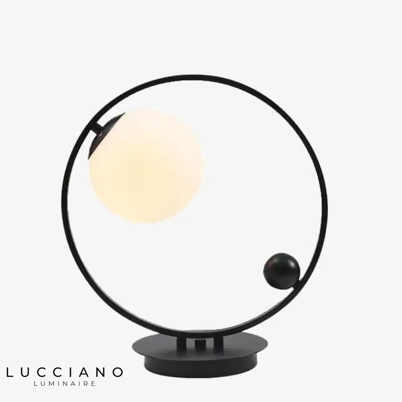 Designer metal and glass LED lamp