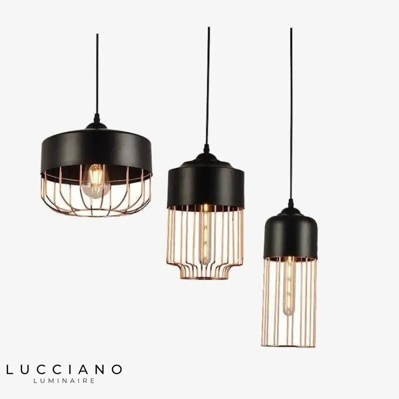 America retro metal cage LED pendant light