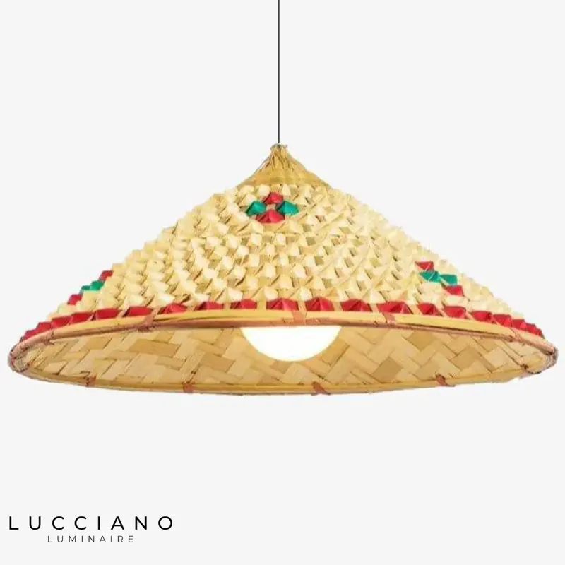 Rustic LED rattan pendant lamp