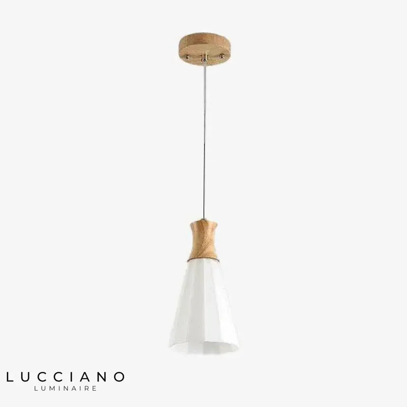 Scandinavian white wood LED pendant light