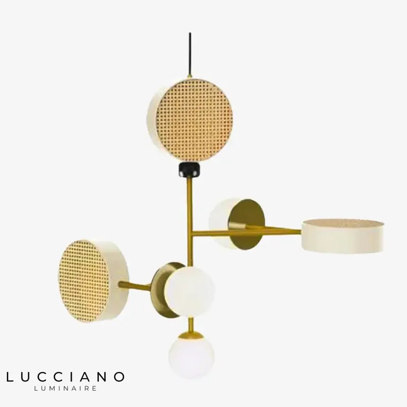 Colored metal disk LED pendant light