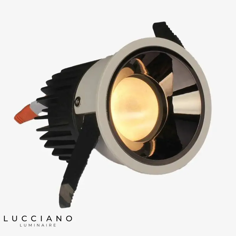 Recessed LED spotlight in copper-finished aluminium