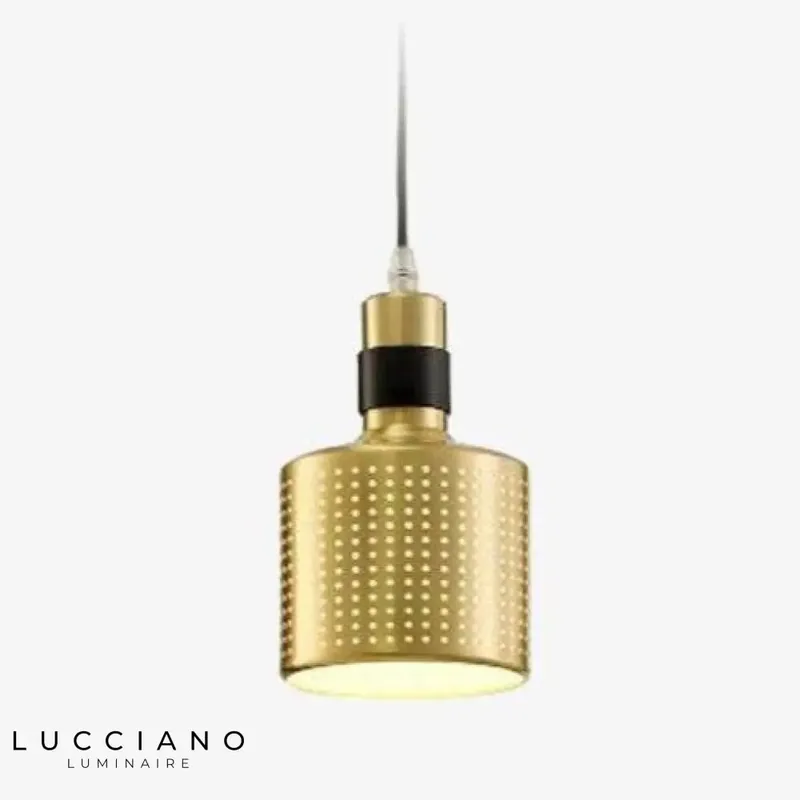 Rounded cylinder copper LED pendant light