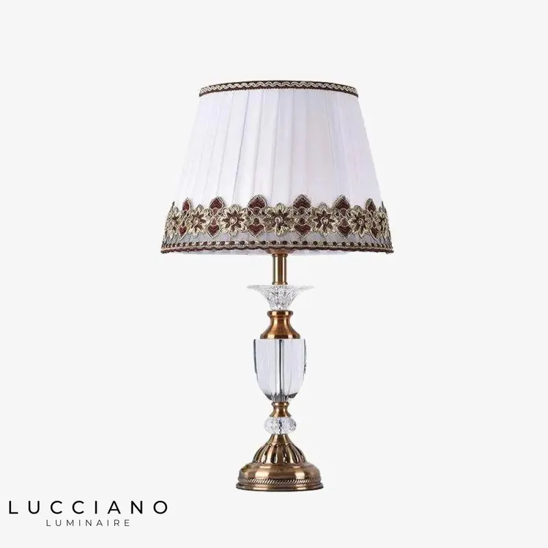 Retro Crystal and Fabric LED Lamp
