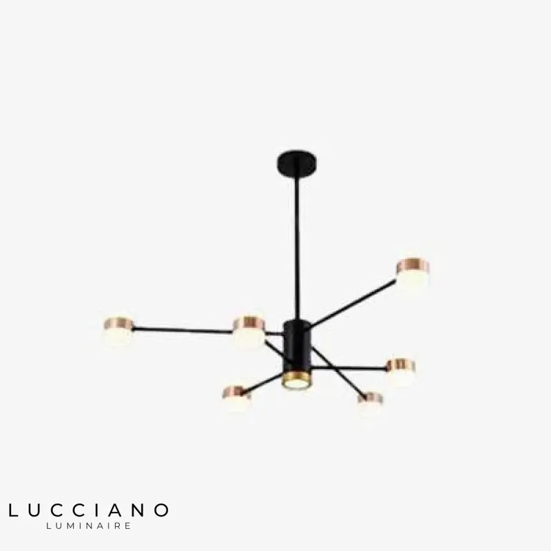 Black metal LED chandelier, Fly lamps
