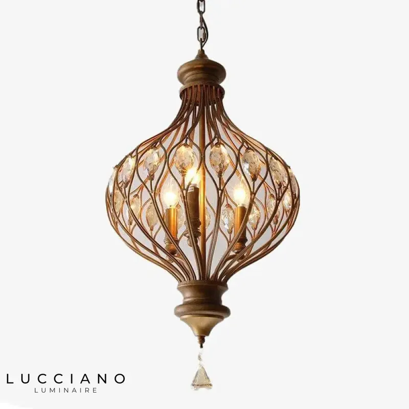 Vintage crystal glass LED pendant light