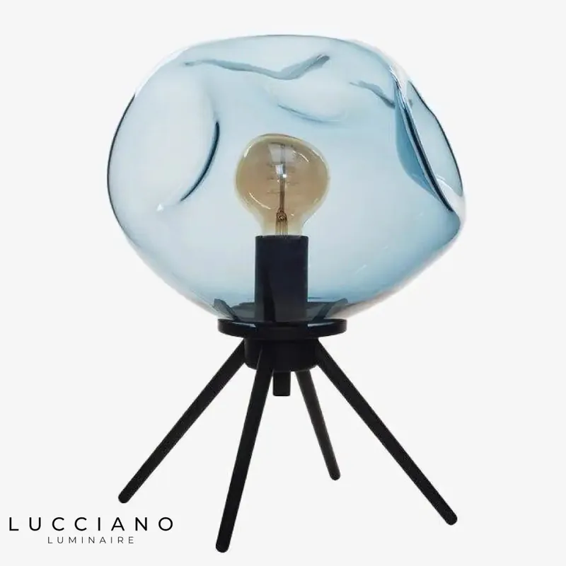 Blown glass LED designer lamp