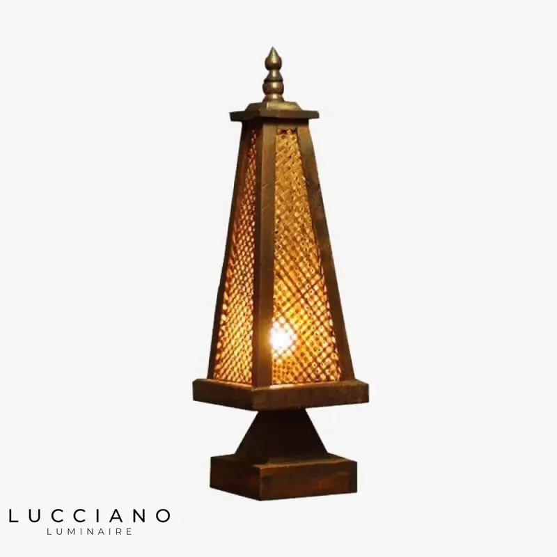 Asian-style wooden LED lamp