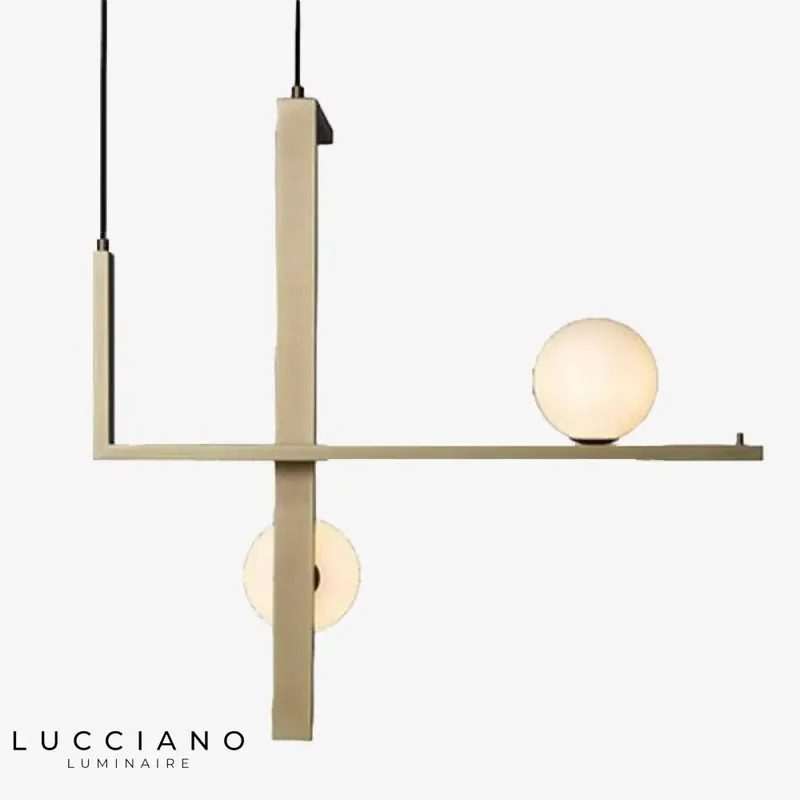 Geometric copper-finish LED pendant lamp