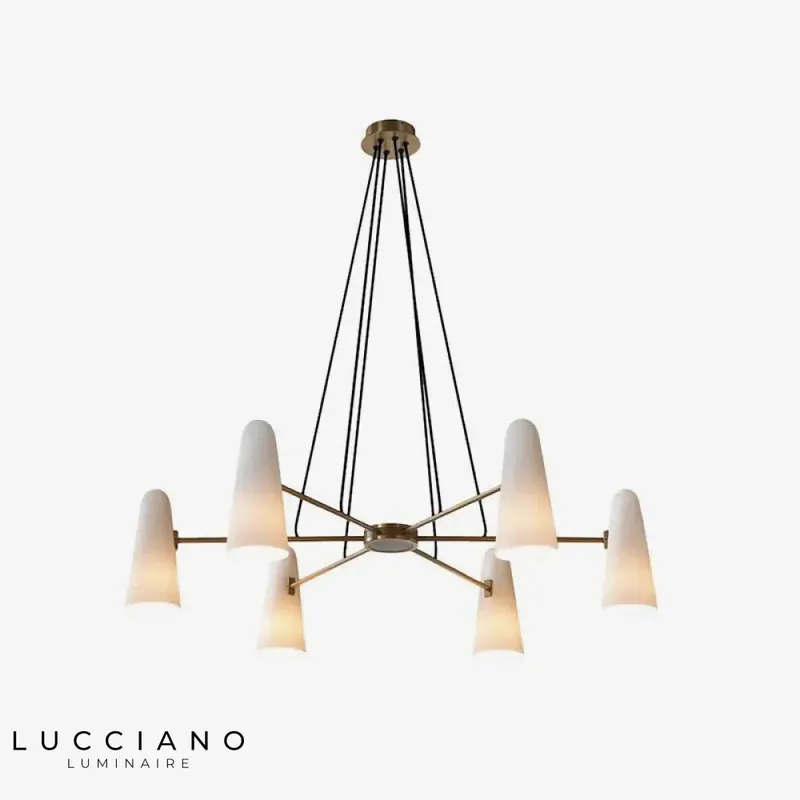 Copper LED Chandelier 6 Shades