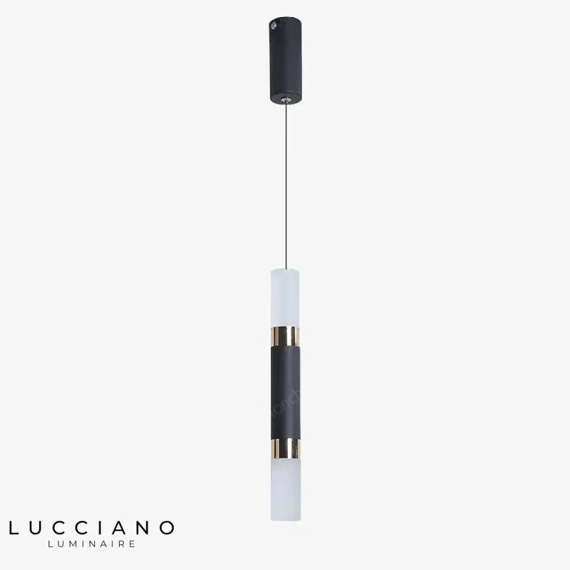 Black Metal Cylindrical LED Pendant Light
