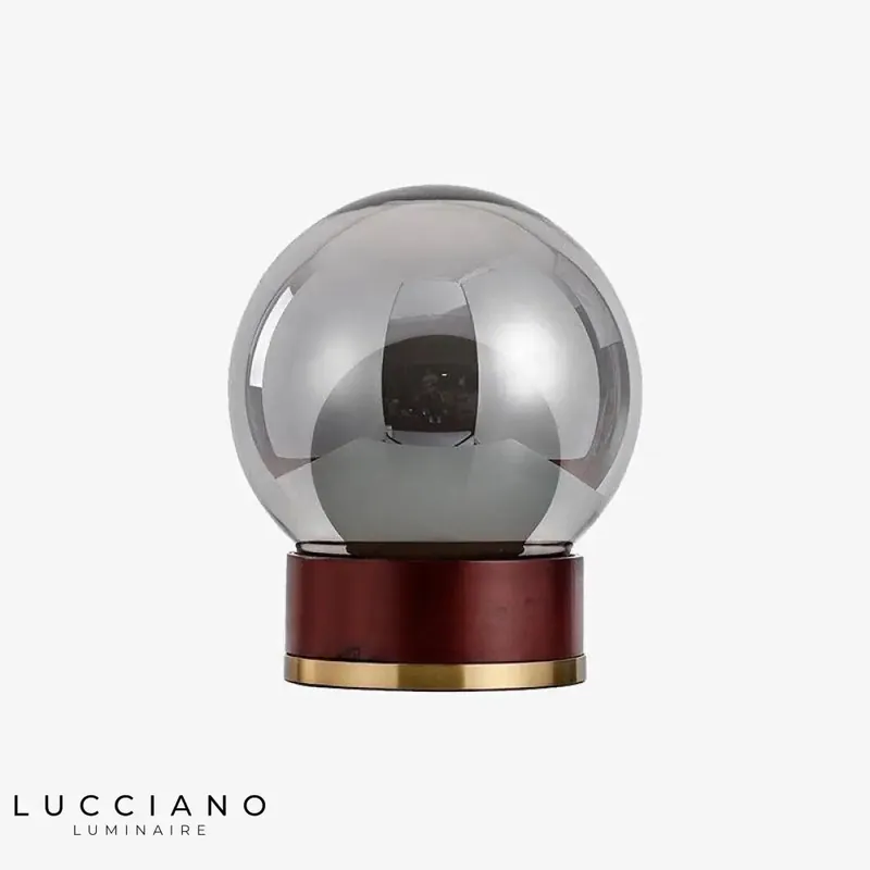 Retro-style designer lamp with gilded wooden base