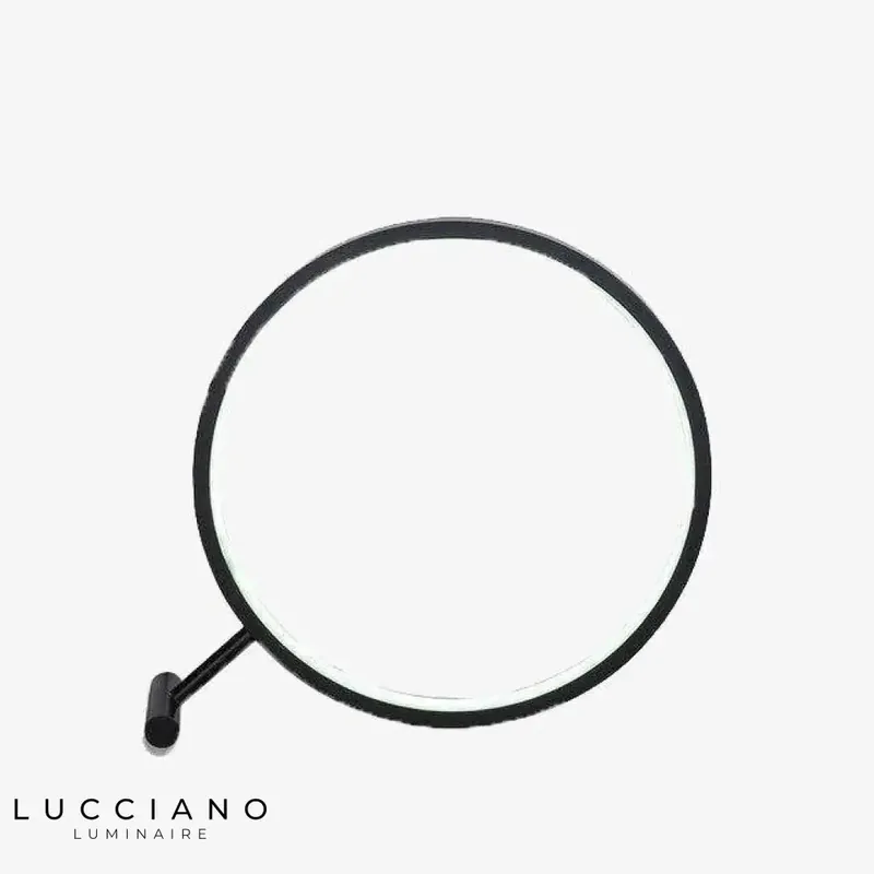 Designer black circular LED lamp