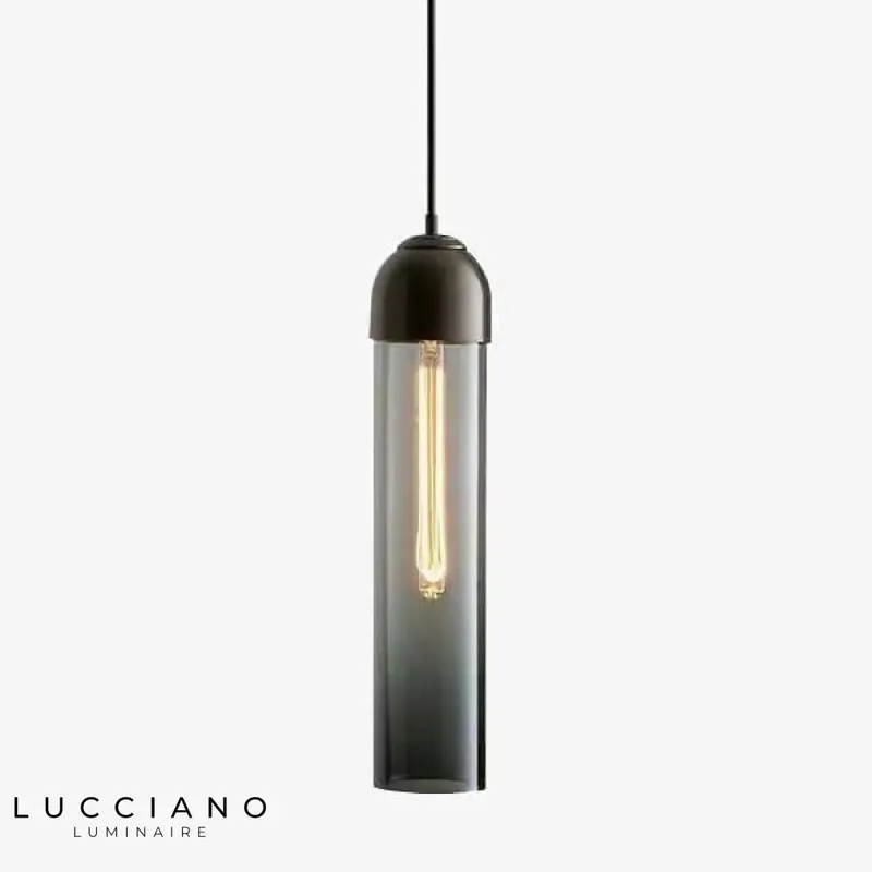Colored Glass Cylindrical LED Pendant Light