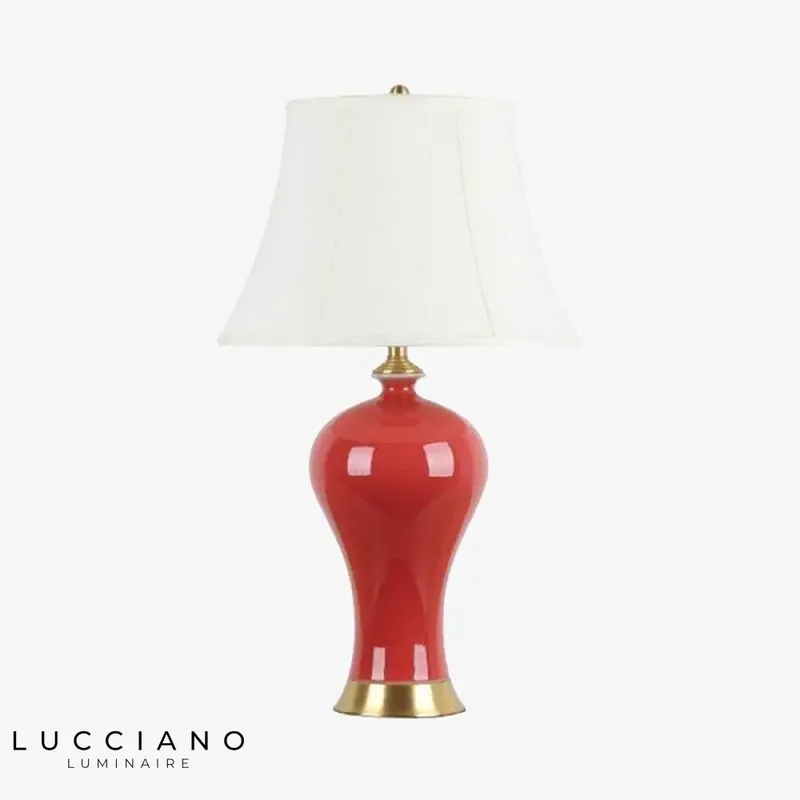 Red ceramic retro LED lamp