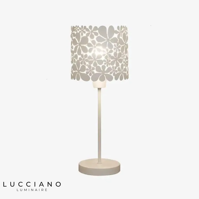 White LED lamp for children, round lampshade