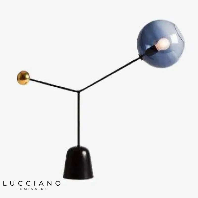 Designer LED lamp in gold glass