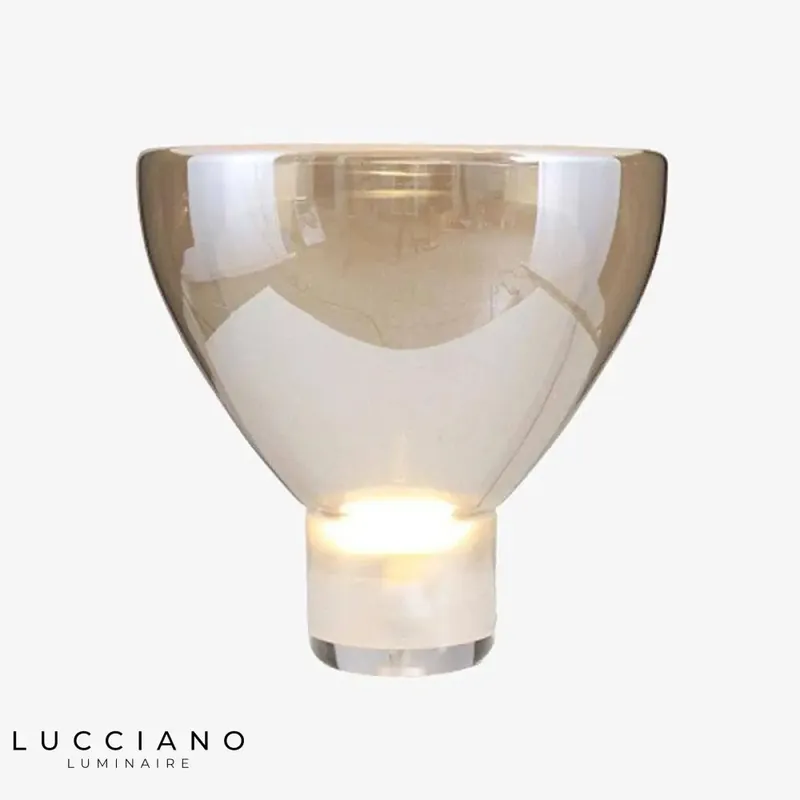 Designer LED lamp in colored glass