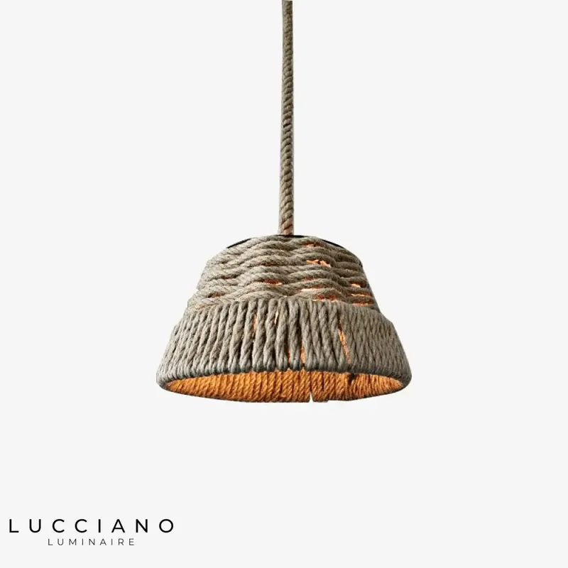 Rustic LED pendant light with rope