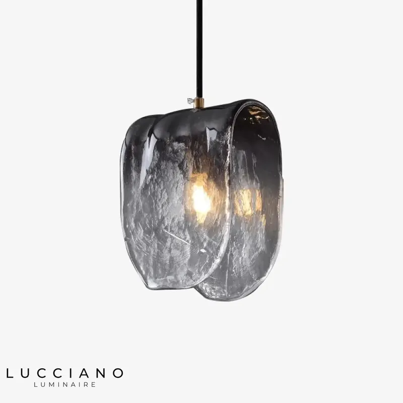 Gold LED luminaire with textured glass