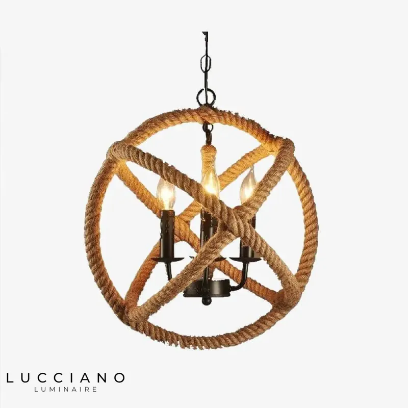 Rustic LED pendant light with rope