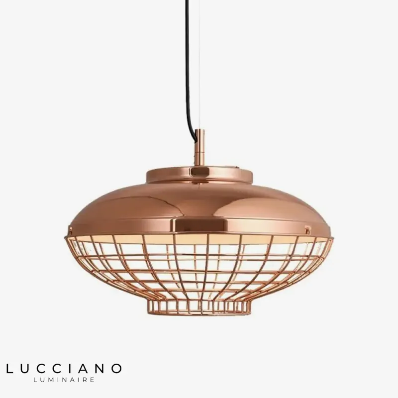 Rose gold metal LED pendant light