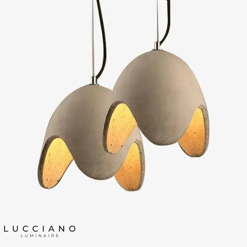 Grey cement lampshade LED pendant light