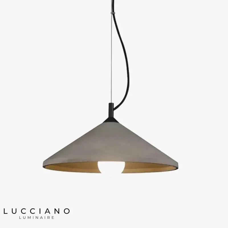Conical Suspended Cement LED Lamp