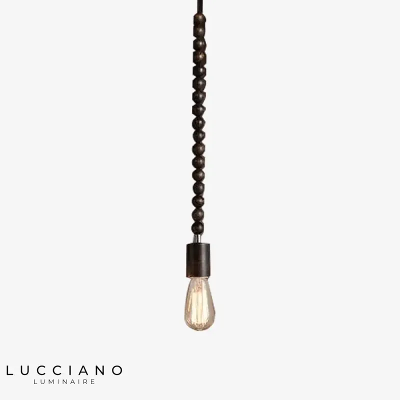 Vintage Wood Edison Bulb Pendant Light