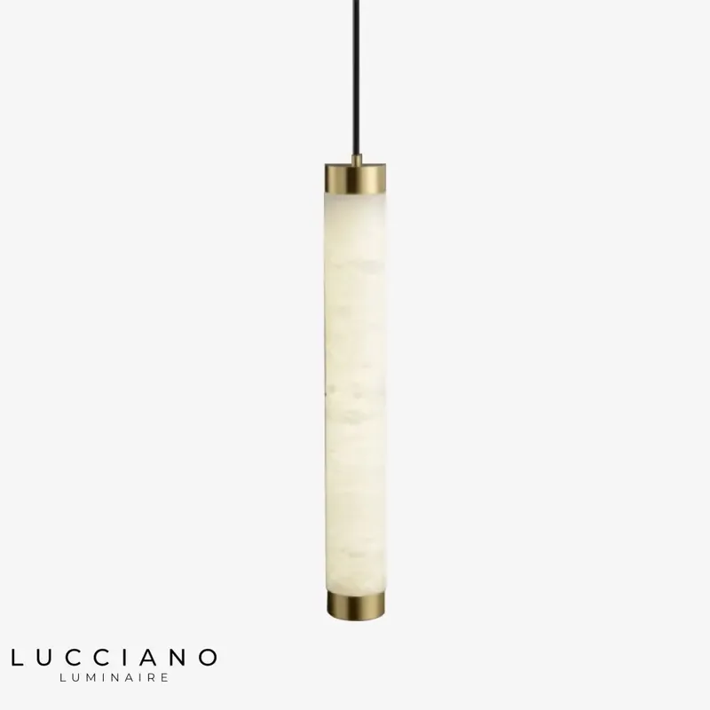 Marble LED pendant light with gold edges