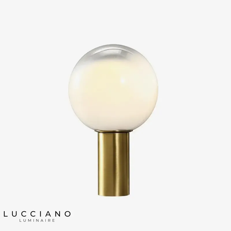 White glass cylindrical golden LED lamp
