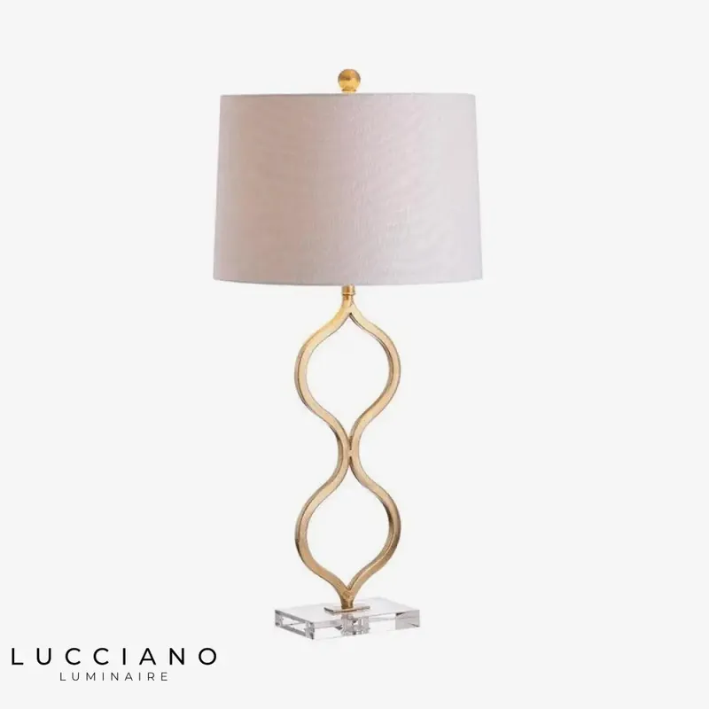 Curved gold designer LED lamp
