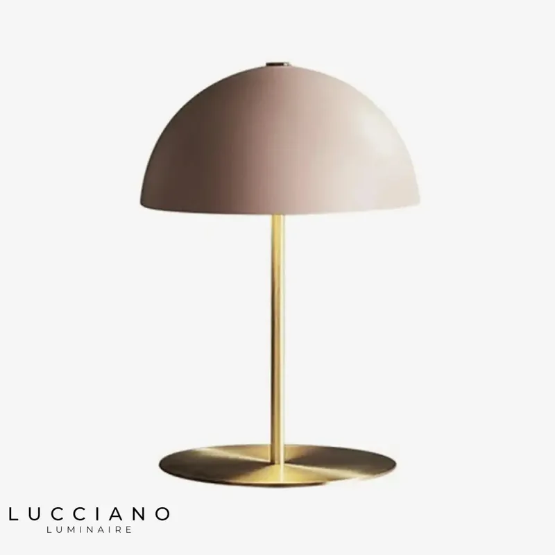 LED Designer Lamp with Gold Base Mushroom