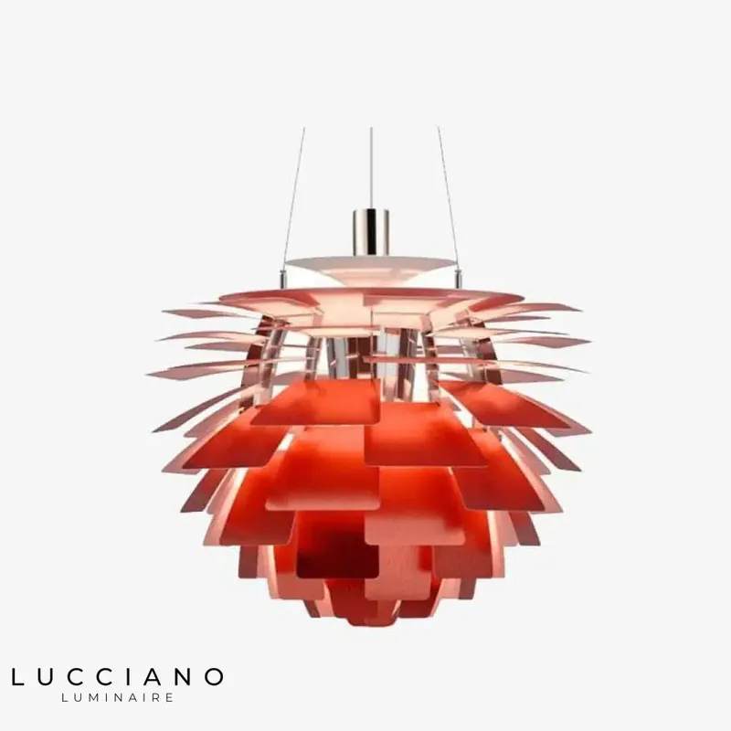 Pinecone suspended LED light with coloured panels