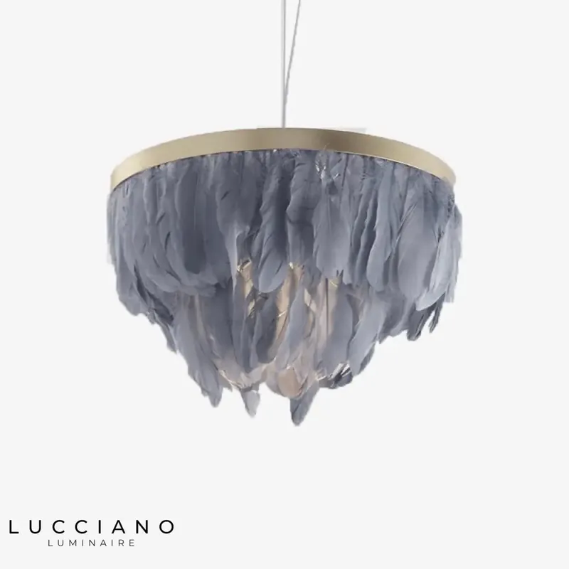 Colorful Feather Oval LED Pendant Light
