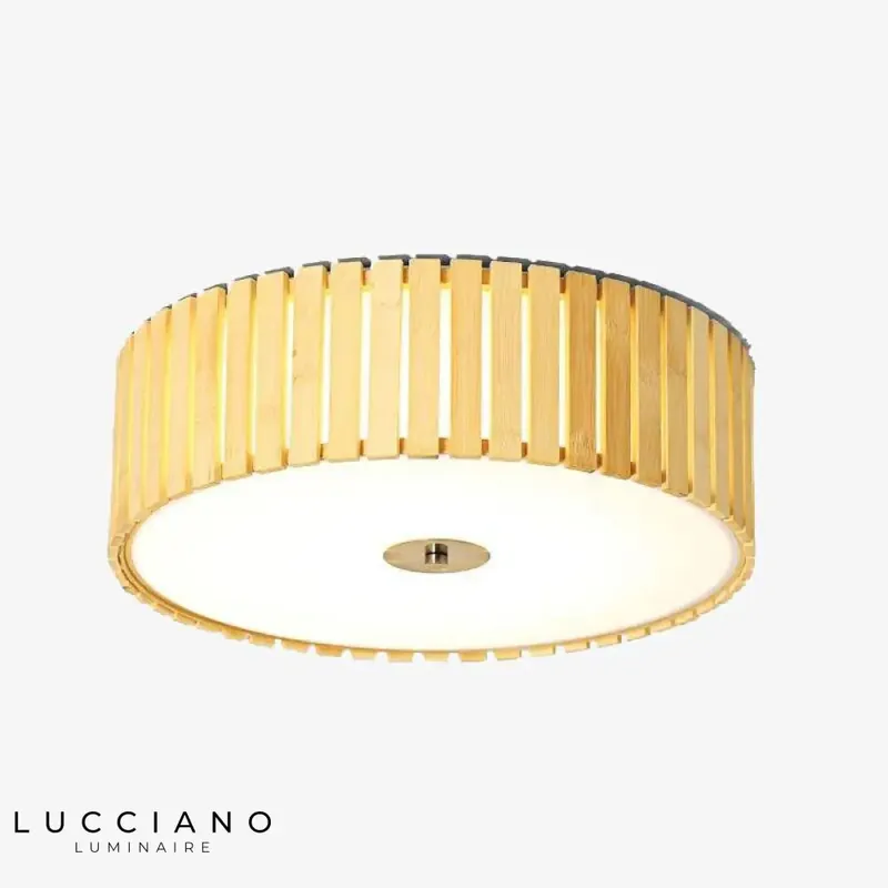 Elegant Round Wooden LED Ceiling Light