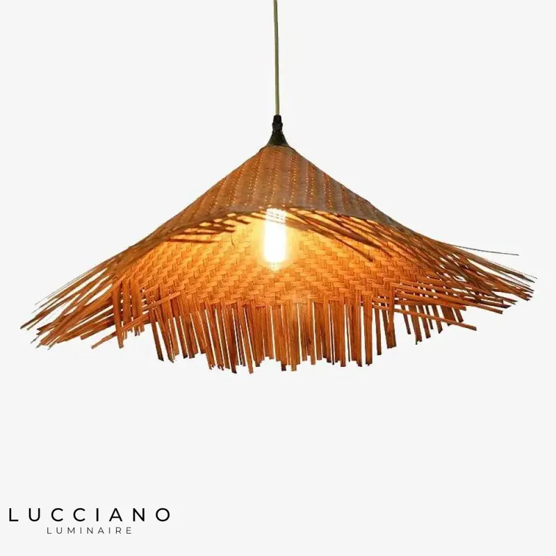 Asian Triangular Rattan LED Pendant Light