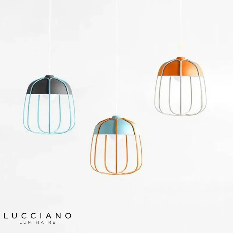 Colorful Scandinavian Pumpkin LED Pendant Light