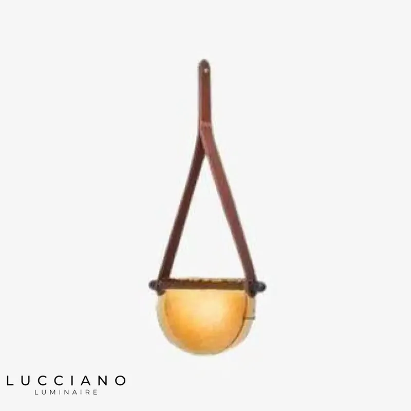Vintage LED Pendant Light, Colored Semicircles
