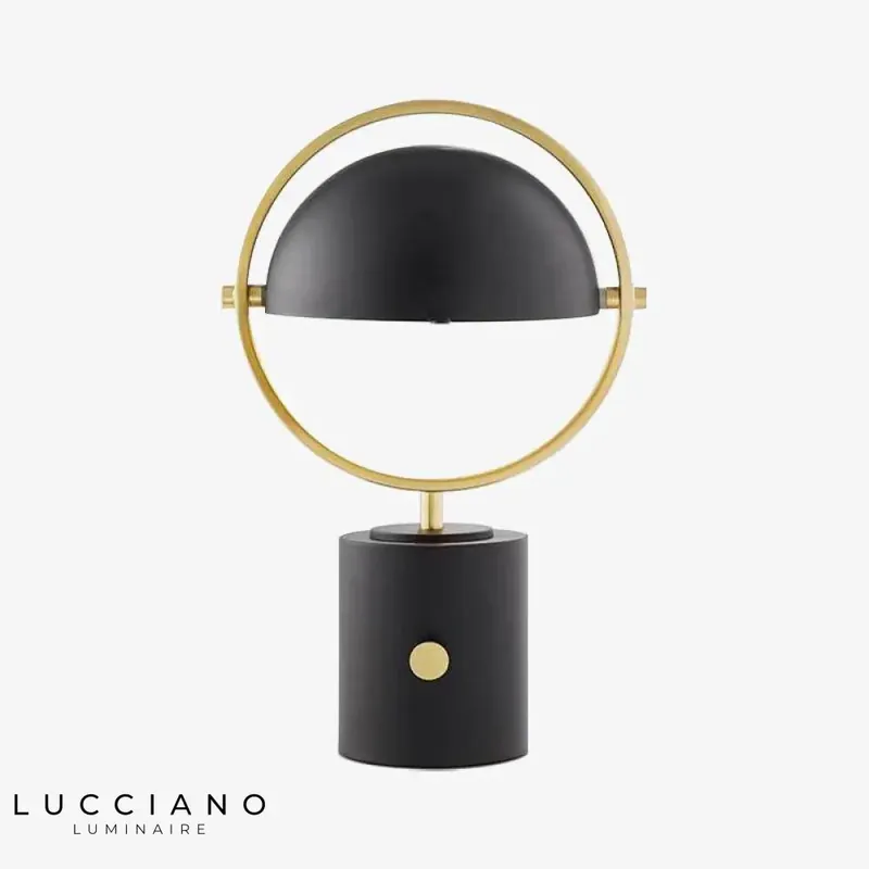 Black Gold Circle Design LED Lamp