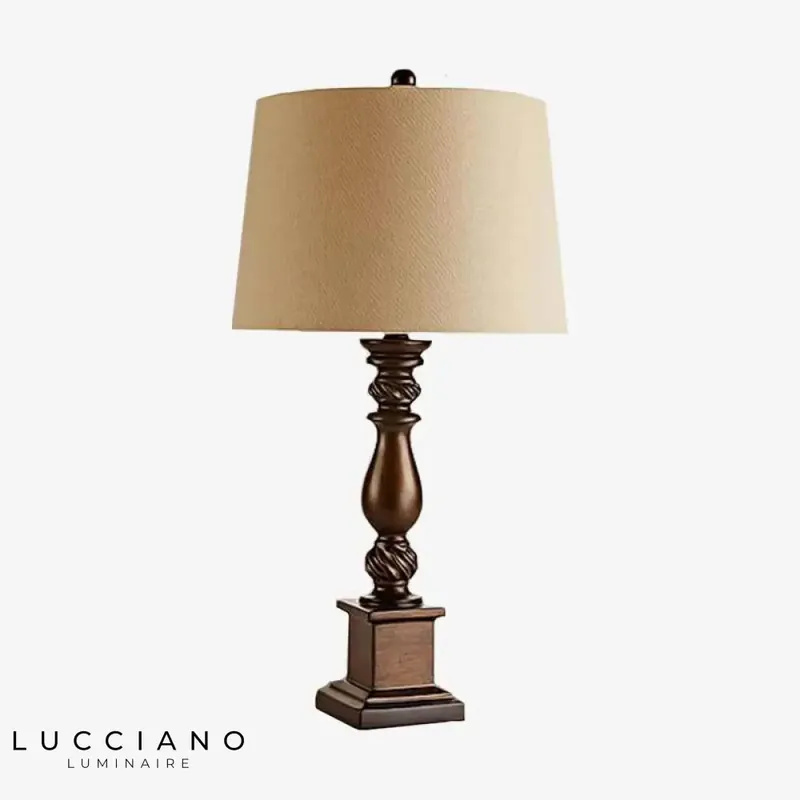 Resin and fabric bedside lamp