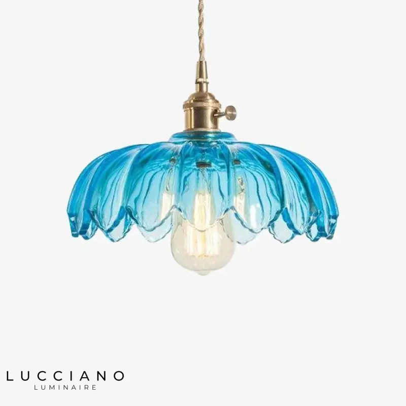 Vintage Japanese glass flower light fixture