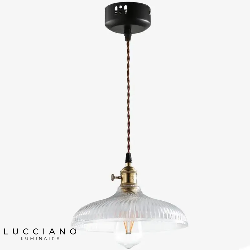 Vintage Gold Base Glass Pendant Light