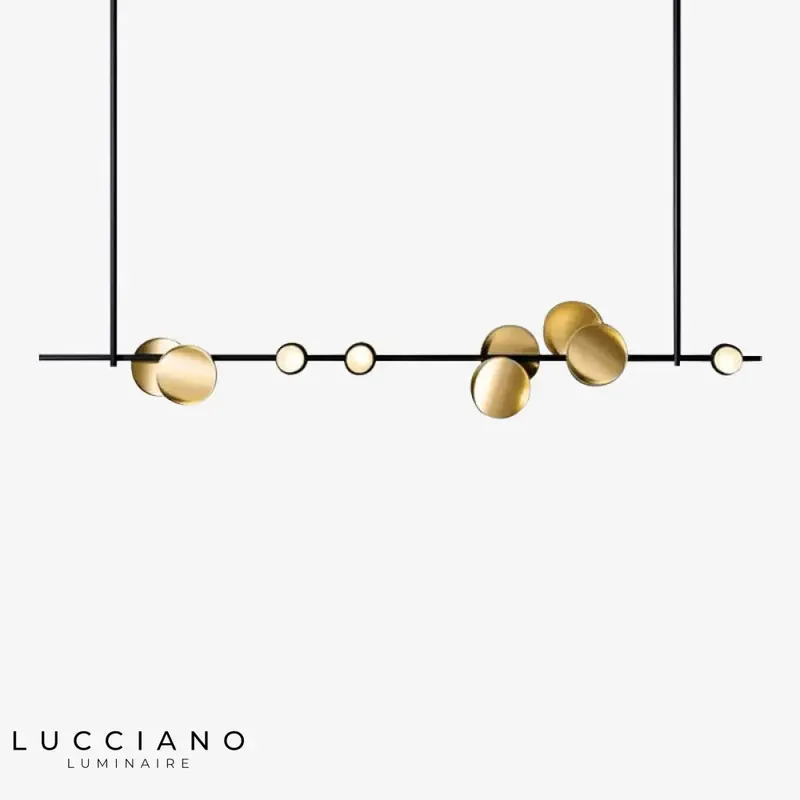 Art Deco Black and Gold LED Pendant Light