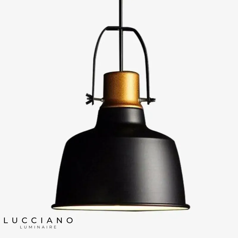 Black and gold aluminum vintage pendant light