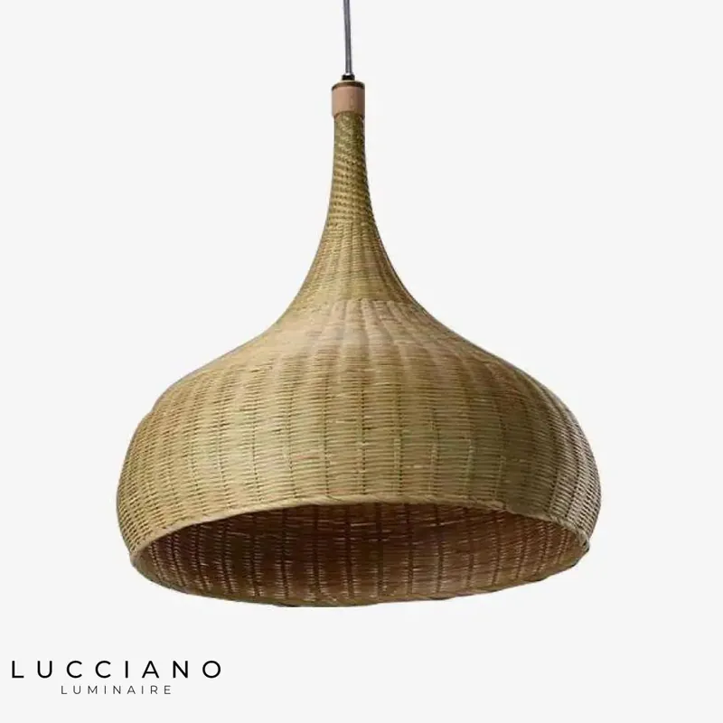 Delicate Rounded Bamboo Pendant Light