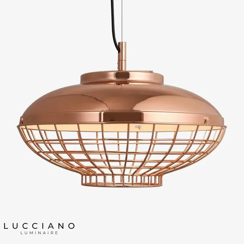 Vintage copper chrome cage pendant light